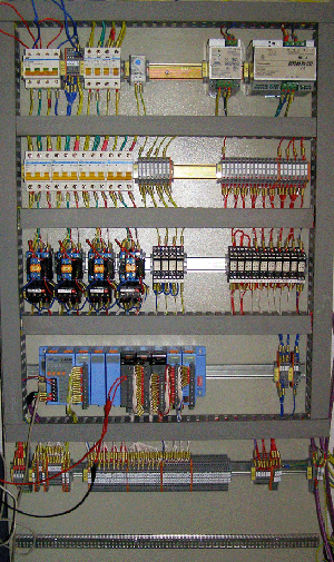 Панель шкафа управления  КТП-ТП на стендовой проверке
